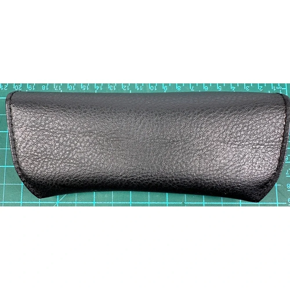Ray-Ban Black Pebbled Leather Sunglasses Case Snap Close Luxottica Eyewear Case
